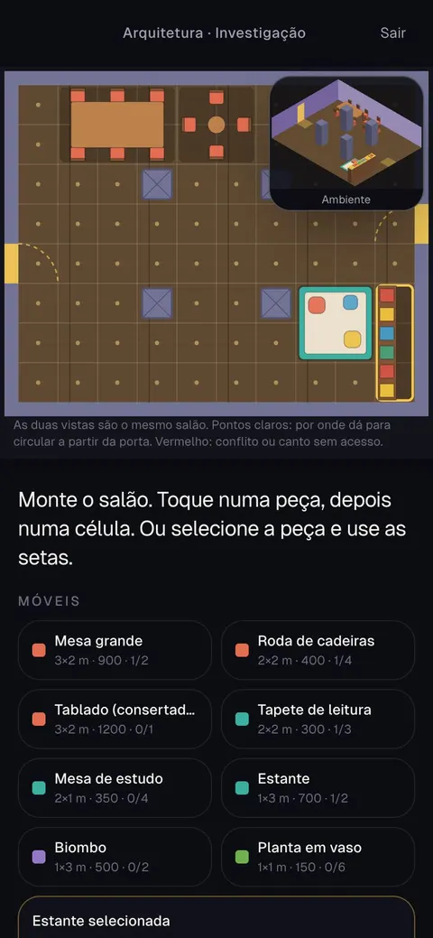 Você projeta e vê o espaço