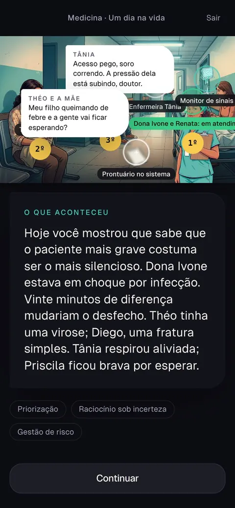 Você decide, e a cena reage